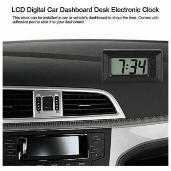 LCD Digital Clock Car Dashboard Desk Electronic Clock, 77x42.4x17.7 mm, 7 mm