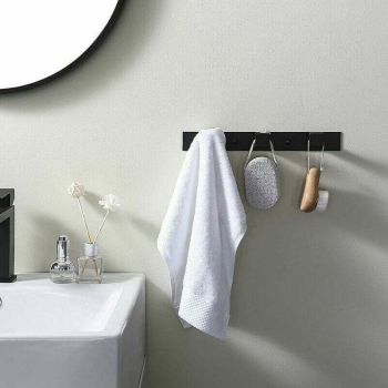 Door Manteau Bathroom Wall Black, Mounted a 3 Hooks Door Manteau Wall Mounted Patere Bathroom Steel Stainless SUS304 Mat