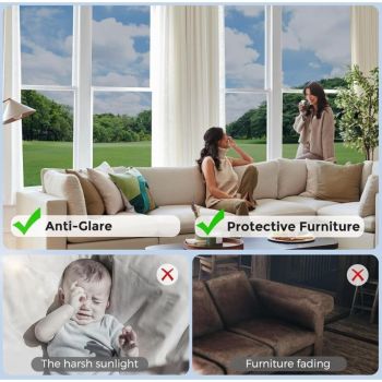 Film Window Anti Regard Occultant Film Without Tain Filter Anti UV Desk, Bedroom Anti Heat Protection of the Vie Privee for Living Room, 45x400cm