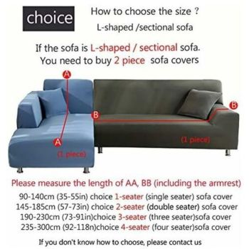 Cover of Corner Sofa with Armrests of Sofa Sofa of Protection Expandable in Shape of L Blue, Lake Double Please Buy Two Pieces, 145185cm