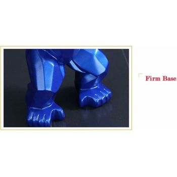 Gorilla Statue Blue, King Kong Statue Gorilla Decoration Bureauart Modern Statue Living Room Resine Statue, 20CM