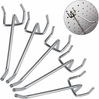 60 Pcs Metal Wall, 5 and Hardware Stores Supermarket Shelves Hooks for Perforated Panels Mounted Perforated Panel Hooks, 10 cm