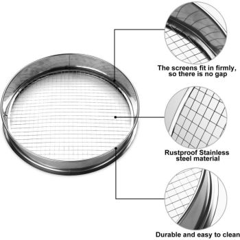 Tamis of Garden Rond with 5 Inserts of Tamis Interchangeables Compost and Graines Pelle of Garden Incluse, 30 cm