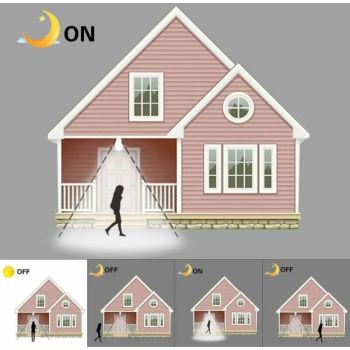 2 Pcs Mascot Bulb Motion Sensor B22 Baionnette LED, 12W, 1020lm, Cold 6000 K White, CIR 85, Non Dimmable Bulb a Motion Sensor