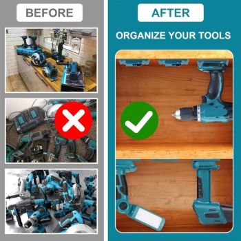 8 Pcs Holder Tools Wall Compatible with Makita 18V, Blue Cyan, Mounted Der Perceuse for Makita Wireless of Machine Atelier Stockage