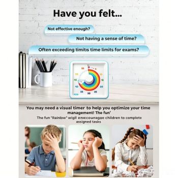 Children S Timer Blue, 60, Meetings Classroom, Minute Stopwatch and Countdown Timer for Kids and Adults Silent Time Management Tool for Kitchen