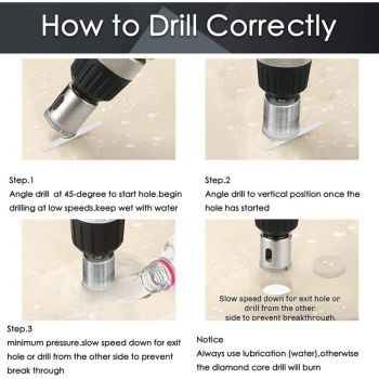 15 Pcs Drill Bit of Diamant Scie Cloches Tools Set, 8mm, 50mm