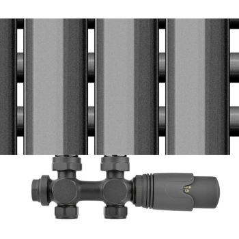 Kit Multibloc for Radiateur Raccordement Central Faucet Vannes Thermostatiques Anthracite, 50mm
