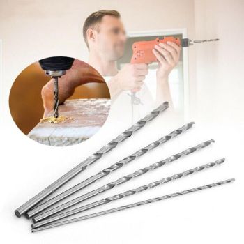 2 Pcs HSS Twist Drill Bits Extra Long Straight Shank Drill Bits Diameter Overall Length, 4mm, 200mm, 4mm Diameter