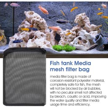 10 Pcs Bags Filtrants for Aquarium with Fermeture Eclair in Maille Fine a Haut Debit Black, Biospheres Bags Reutilisables for Charcoal Actif