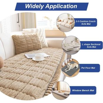 Epais Cover of Sofa Lavable Slip, Cover of Sofa Anti-Nouveau Velours Cotele Doux Cover Sofa 2 3 4 Places, 70x90cm