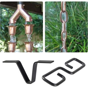 Adapter of Chain of Pluie Compatible with Gouttieres Adapter of Chain of Pluie in Shape of V Black