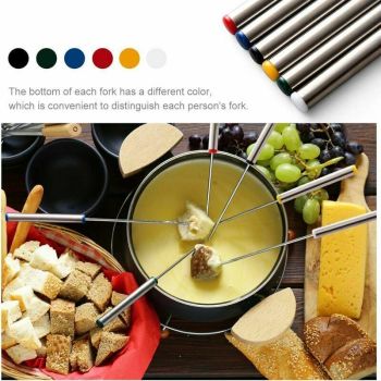 6 Pcs Fondue Forks Meat, Dessert Chocolate, Stainless Steel Skewers for Cheese, 24cm