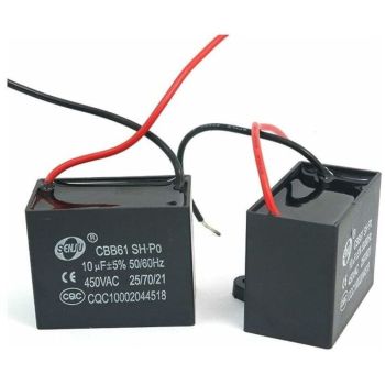 2 Pcs CBB61 450V AC 50 and 60Hz Fan Motor in Current Capacitor10uF