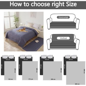 Cover of Sofa 100 Waterproof Gray, 130, Sofa Chats, Chiens Cover of Bed Convient Aux Enfants Cover for Pets of Compagnie, 210cm