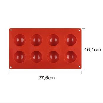 24-Piece Silicone Mold for Ice Chocolate Jelly, Brown Hemisphere Ball Mold 6/8/15/24
