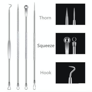 4-pack Blackhead Remover Tool, Silver