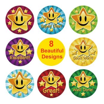 500pcs Star Cartoon Stickers, MultiColor