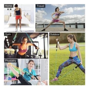 11-Piece Resistance Bands Set for Yoga and Rehab, MultiColor