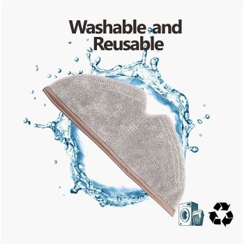 5pcs Reusable Mop Cloths for Xiaomi Roborock, Beige