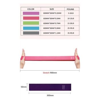 5-pack Resistance Bands for Exercise Yoga Rehab, MultiColor