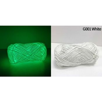 Luminous yarn for knitting and crocheting, White