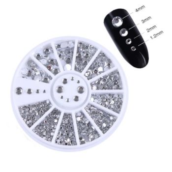Rhinestone 4 sizes, Silver Clear