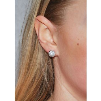 Sparkling Silver Earrings, 10mm