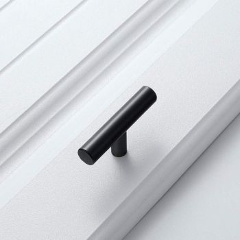 10 Pack Black Stainless Steel Kitchen Cabinet Door Handles, 50mm Hole Spacing
