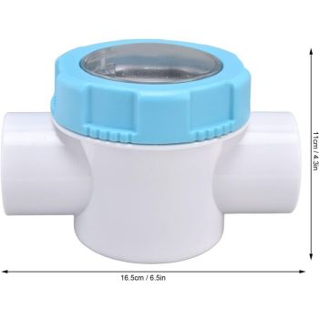 Swimming Pool Check Valve G1.5 PVC Safety Valve with Sight Lens for Spa Filter, 50mm