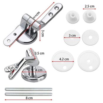 2 Pack Toilet Seat Hinges Replacement with Zinc Alloy Fixings