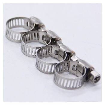 Adjustable Stainless Steel Hose Clamps for Fuel Lines Rubber Pipes and Fixed Clips, 13 to 19mm