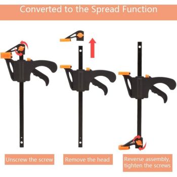 6 Pack F Shaped Clamps, Clamp with Tightening, Hand Tools for Carpentry, Wooden Door, 4inch