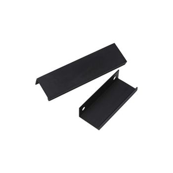 10 Pack Cabinet Hardware, Finger Edge Handles, Furniture Kitchen Door Drawer Handle, Concealed Pull Handles, Hole Pitch Long Black, 256mm, 300mm