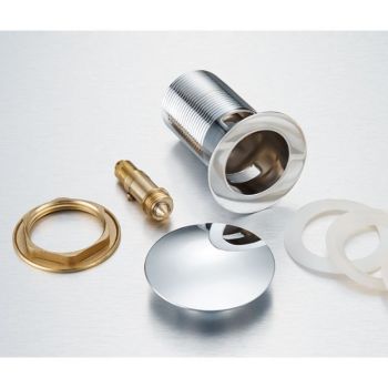 Basin Drain with Overflow Hole Stainless Steel Lid, Stainless Steel Body, Copper Nut, Copper Movement