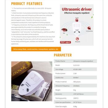 Ultrasonic Mice and Rat Repeller, Ultrasonic Anti Rodent Repellent Insects and Indoor Electronic Repellent Anti Mice, Mosquitoes, Cockroaches, Rats