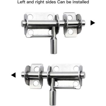 4 Pieces Mini Stainless Steel Sliding Door Latches Safety Door Latches with Screws for Bathroom Door Wooden Door Pet Door Bedroom, 65mm