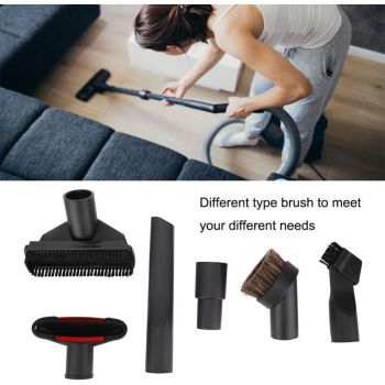 6 Pieces Universal Horse Vacuum Cleaner Brush Adapter Accessories, Black