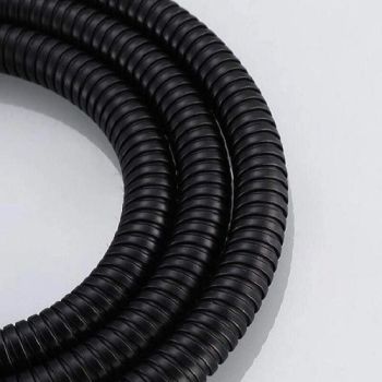 Black Stainless Steel Shower Hose Handheld Shower Head Fittings Hoses Bathroom Accessories Rubber Hose Flexible Plumbing Hose, 1.5M