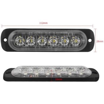 4 Emergency Warning Lights for Vehicles, Emergency Lights for Trucks, Strobe Lights, 6 LED Surface Mount Waterproof