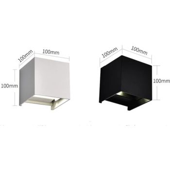 LED Wall Light, Surface Mounted Waterproof Wall Light Indoor Wall Lights Living Room Outdoor Porch, 6W Color, Black