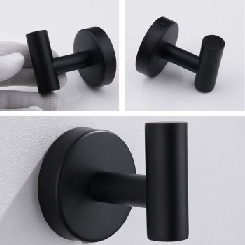 2 Pieces Black Coat Hooks Wall Hooks Coat Wall Hook Stainless Steel Coat Hook for Modern Towel Hook