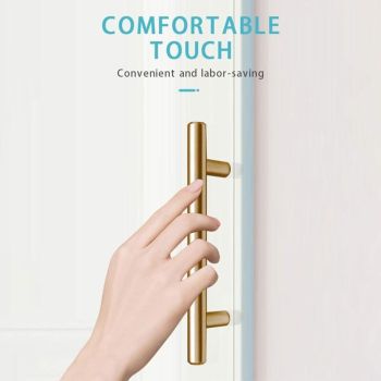 10 Pieces T Bar Handle, Pack Cabinet Door Brushed Stainless Steel Hardware for Kitchen Cabinets Pull Handle Hole Centers Gold, 160mm