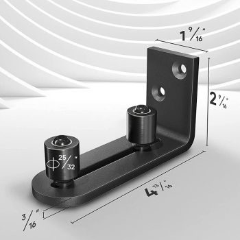 Sliding Barn Door Floor Guide Wall Mount Adjustable Ball Bearing Guide, Black, 120 x 50 x 60mm