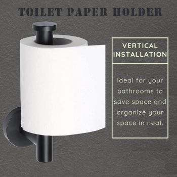 Wall Mounted Toilet Paper Holder Polished Finish 304 Stainless Steel Toilet Paper Holder, Black