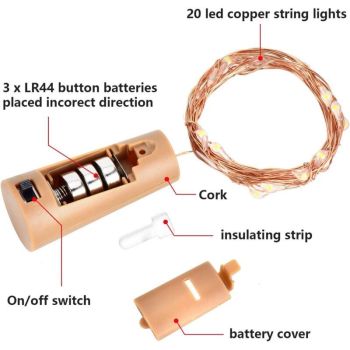 12 Pieces LED Bottle Light, 100cm