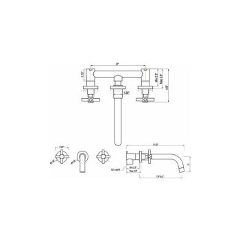 Basin Mixer Tap Matte Black Wall Mounted Bathroom Faucet Double Handle Brass Basin Mixer with Rough inch Valve Included