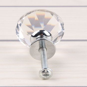 10 Pieces Glass Cupboard Knobs Crystal Diamond Shape Pull Handle for Drawers Dresser Wardrobe Kitchen Cupboards, 30mm