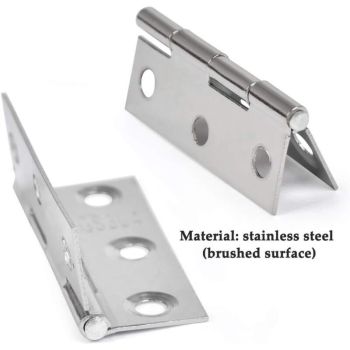 20 Pieces Hinges Stainless Steel Hinges, Door Hinge, Flat Folding Hinge Holes, Cabinet Drawer Hinge, Window Hinge Connectors, Box Cabinet Hinge Silver