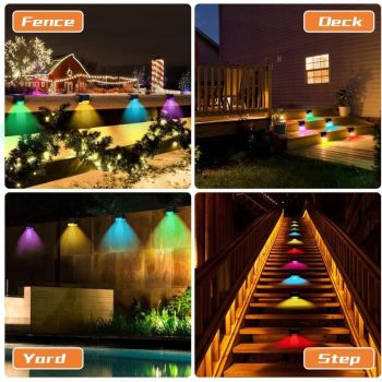 16 Pack Solar Patio Lights Waterproof LED Deck Lights for Patio Stairs Garden Pathway, Black Shell White Light